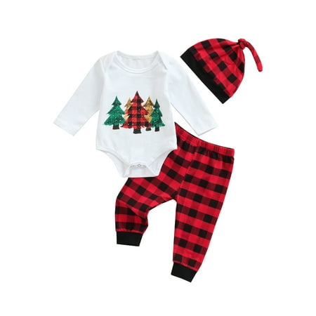 

2021 Christmas Baby Girls Boys Outfit Long Sleeve Round Collar Romper
