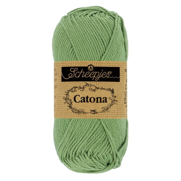Scheepjes Catona 50 g Sage Green (212) Cotton Crochet and Craft Yarn, 1 Pack