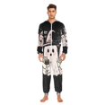 thumbnail image 2 of Halloween Ghosts Pink Adult Onesie Pajamas Slim Fit Christmas One Piece Suit Pjs for Women and Men Hooded Zipper, 2 of 7