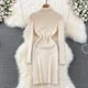 thumbnail image 5 of Vestido de tubo ajustado de punto de manga larga con cuello alto para mujer, suéter básico elegante, ropa Sexy de moda, Otoño e Invierno, 5 of 7