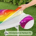 thumbnail image 5 of Colorful Tie Dye Wave Pattern Round Fitted Tablecloth with Elastic Edge,Dining Table Cover Waterproof,Outdoor Round Tablecloth for Camping,Dining,Indoor and Outdoor, 5 of 7