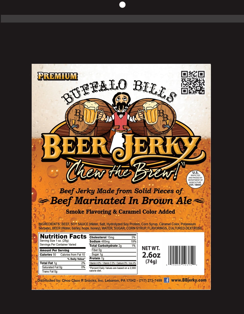 Buffalo Bills 2.6oz Premium Beer Beef Jerky Packs (six 2.6oz beef jerky packs)
