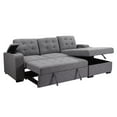 thumbnail image 4 of Primo Belmont Right-Facing Sleeper Sectional Sofa with Storage Chaise, Tufted Grey Fabric Pull-Out Couch for Living Room, 4 of 5