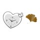 thumbnail image 5 of Reloj de pared acrílico en forma de corazón con movimiento silencioso y escultura abstracta de hierro forjado con hojas de ginkgo para oficina, estudi, 5 of 8