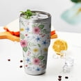 thumbnail image 4 of 30oz Pioneer Flower Floral Print Pattern Tumbler, Double Wall Vacuum Insulated Cup, BPA-Free Leak Proof Lid & Reusable Straws, Hot 12h, Cold 34h, 4 of 6
