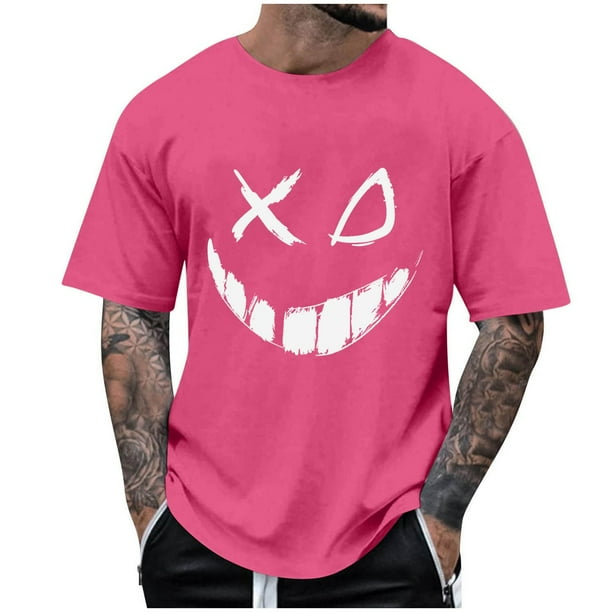 Camisetas de Cuello de la Tripulación de los Hombres de Poliéster Impreso en Seco Rápido, Cuello Redondo de Corte 3D para Gimnasio, Carrera, Ciclismo Y Ocasional