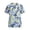 Blue, variant on Scrubs for Women V Neck Short Sleeve Printed Tops Cartoon Pattern Plus Size Nursing with Pockets