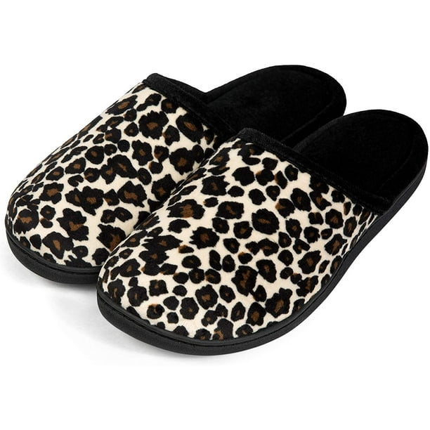 Black leopard slippers sale