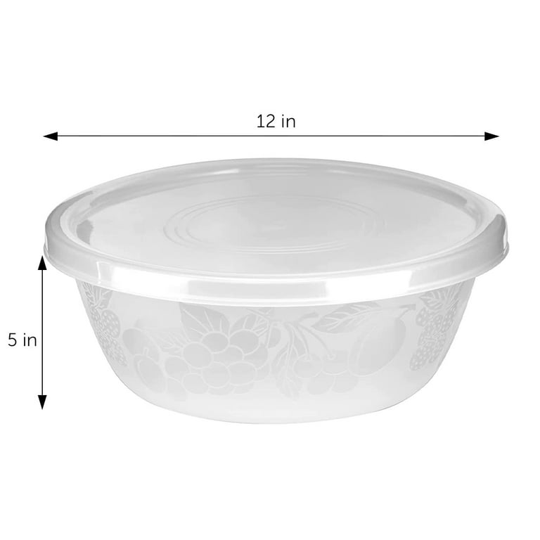 Decorrack Serving Bowl with Lid Extra Large Bowl for Salad Snacks Dough Kneading Durable Big Plastic Mixing Bowl with Tight Lid Vibrant Party