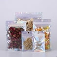100 PC Resealable Smell Proof Bags Holographic Ziplock Bags Flash AluminumHOME520