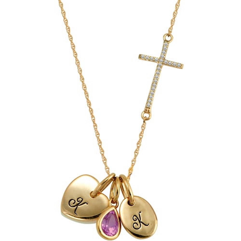 Personalized Family Jewelry Women's Necklace with Initial Charms, 18 available in Sterling Silver, 10k Gold over Silver, 10k Rose Gold over Silver