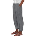 thumbnail image 2 of Women's Casual Pants Summer Pants For Women Casual Pants Stripe Print Side Button Trendy Pants Baggy Elastic Waist Straight Leg Comfy Trousers,Black Women's Casual Pants XXXL, 2 of 5