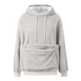 thumbnail image 5 of NMMUED Cat Pocket Hoodie Fleece Hoodie Women Hoodie with Dog Pouch Winter Tops for Women Pet Carrier Sweatshirt Fuzzy Hoodie Pet Hoodie Carrier Light Gray L, 5 of 6