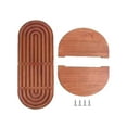thumbnail image 3 of Estantes flotantes decorativos 2 niveles estante de pared de madera estante de pared geométrica estantes montados en la pared para sala de estar Marrón, 3 of 8