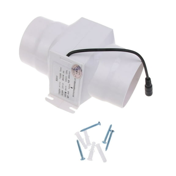 Adjustable Speed 3 Inch Duct Fan 12V 10W Quiet Ventilator Energy Efficient Fan Inline for Hydroponic & Small Space Use