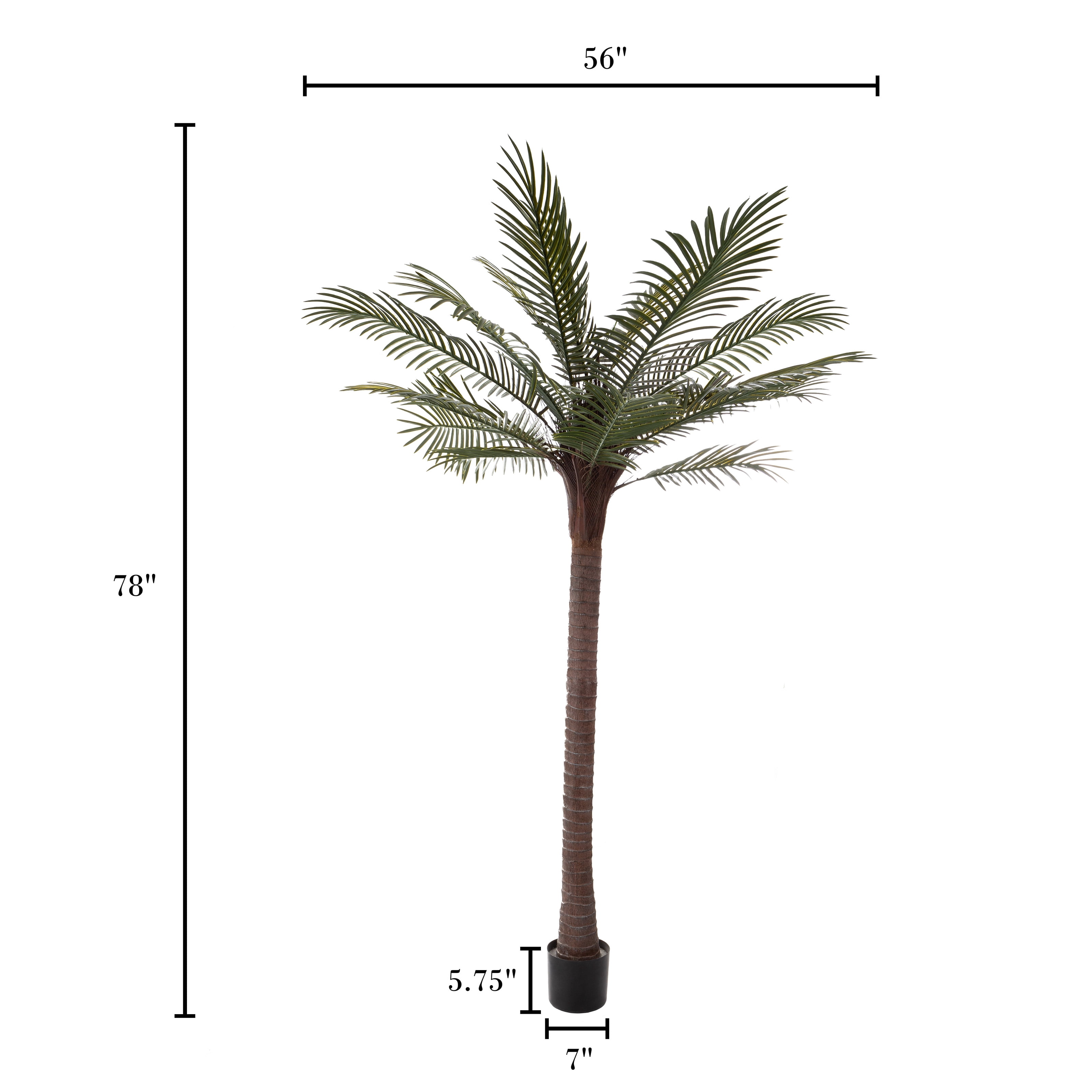 Pure Garden 78-inch Potted Robellini Palm Artificial Tree for Home Décor