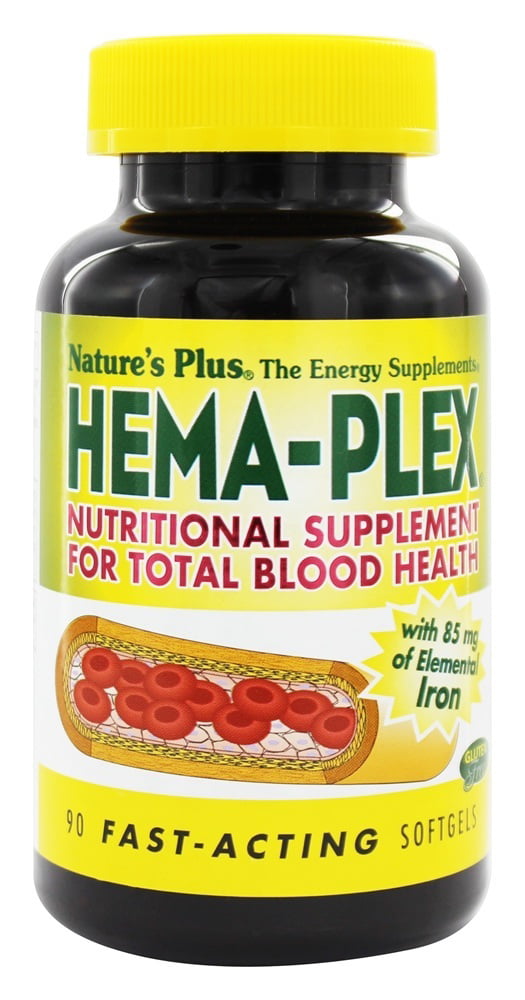 ethiek slaap poll Nature's Plus - Hema-Plex Nutritional Supplement For Total Blood Health -  90 Softgels - Walmart.com