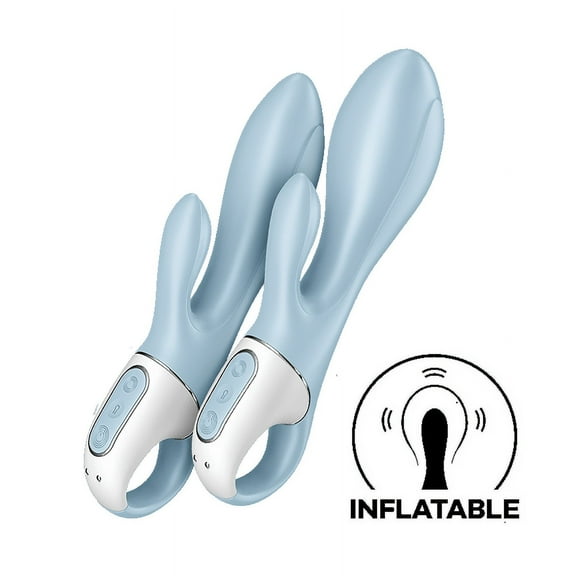 Satisfyer Air Pump Bunny 1 | Inflatable Vibrator | Rabbit Vibrator | G-spot & Clitoral Stimulation | Adjustable Diameter | Skin-Friendly Silicone | 12 Vibration Programs | Rechargeable Battery