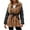 Khaki, variant on Women's Faux Fur Jacket with Detachable Belt, Leather Long Sleeve Zip Up Warm Coat Winter Hooded Outwear