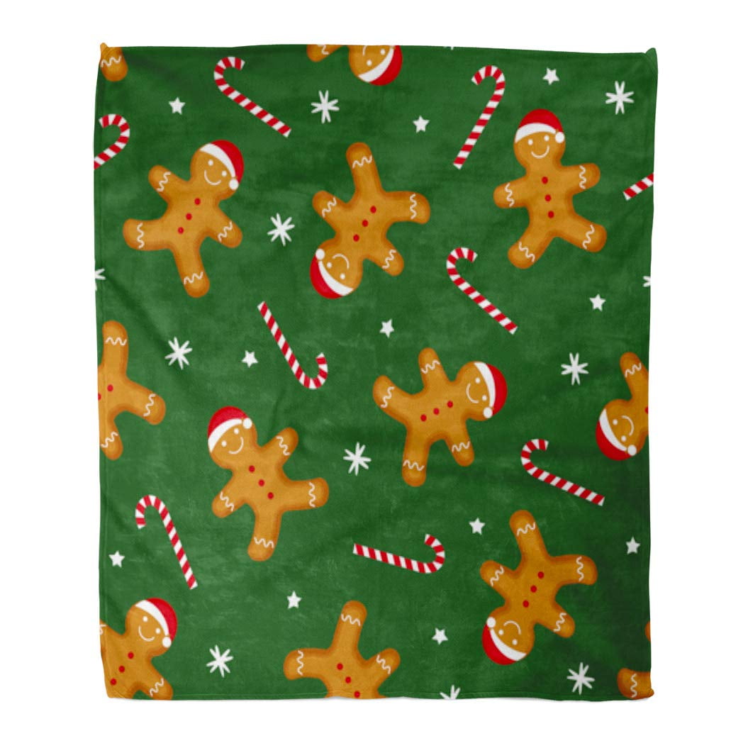 ASHLEIGH 58x80 inch Super Soft Throw Blanket Gingerbread Man is