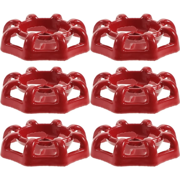 6 Pcs Faucet Handle Outdoor Replacement Parts Shut Knob Rebuild Red