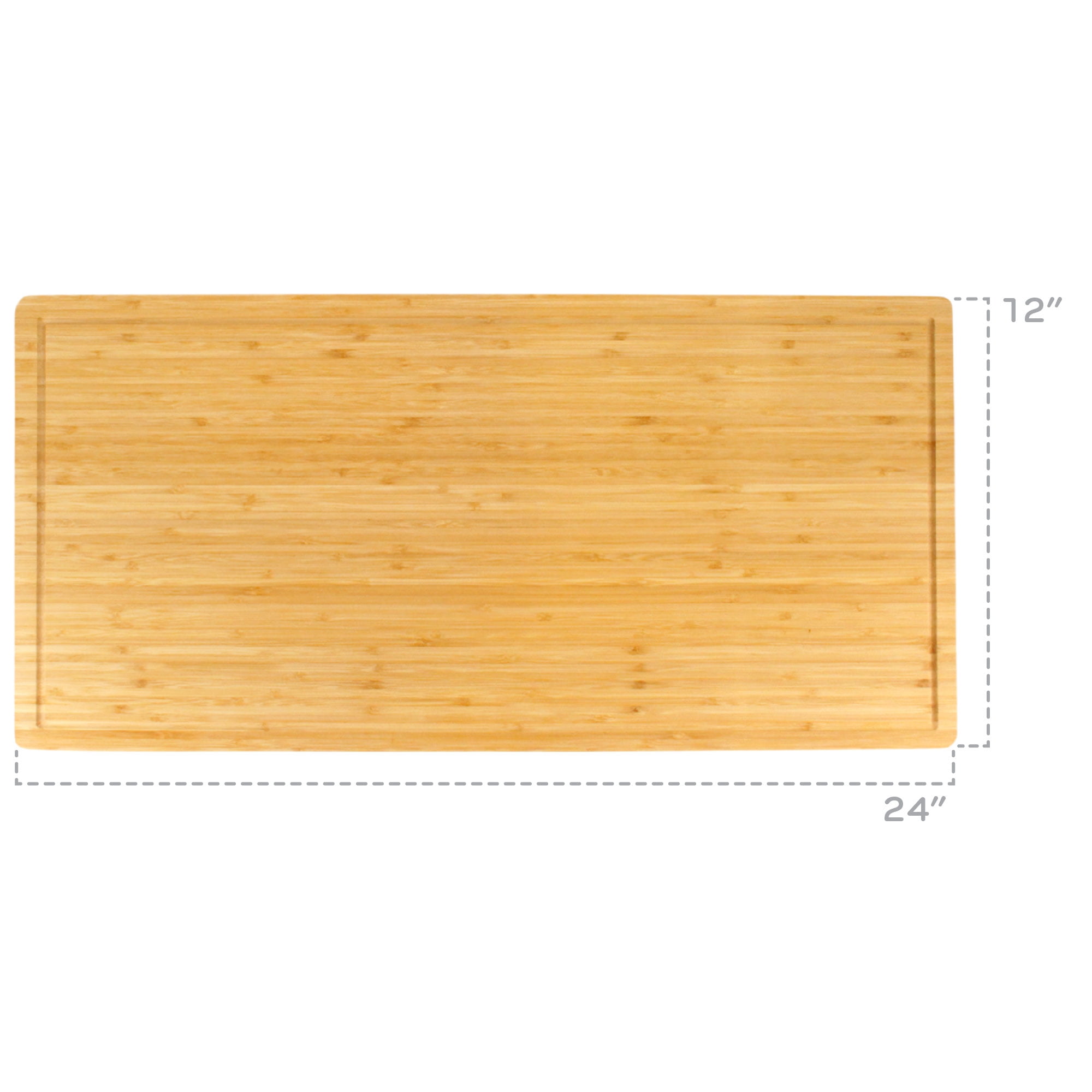 BambooMN Heavy Duty Premium Bamboo Cutting Board Grooved - 24" x 12" x 1"