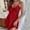 Red, variant on LIZUOJUN Under $4 Nightgown Slip Dress Nighties Lustrous Satin Thin Fixed Strap V Neck Short Length Solid Color Flared Hem Slim Lightweight Summer Indoor Loungewear L