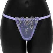 Jewel Of The Nile Bow Back G String Panty, Small, Lavender