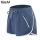 thumbnail image 2 of Pantalones cortos para correr para mujer, cintura elástica, cintura alta, bolsillos, deportivos, para entrenamiento, gimnasio, atléticos, 2 of 6