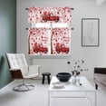 thumbnail image 6 of Valentine's Day Romantic Heart Curtain Tier and Valance Set 3 Piece, Red Truck Farm Bird 3-inch Rod Pocket Window Tier Curtains Valance for Kitchen Living Room, 6 of 9