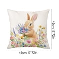 thumbnail image 2 of Easter Pillow Covers with Rabbits and Egg Patterns, Decorative Linen Throw Pillow Cases, Square Cushion Covers for Sofa Couch Home Holiday Decor, 2 of 6