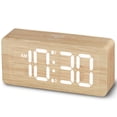 thumbnail image 1 of Reloj despertador digital USCCE de madera con números grandes, 1 of 8