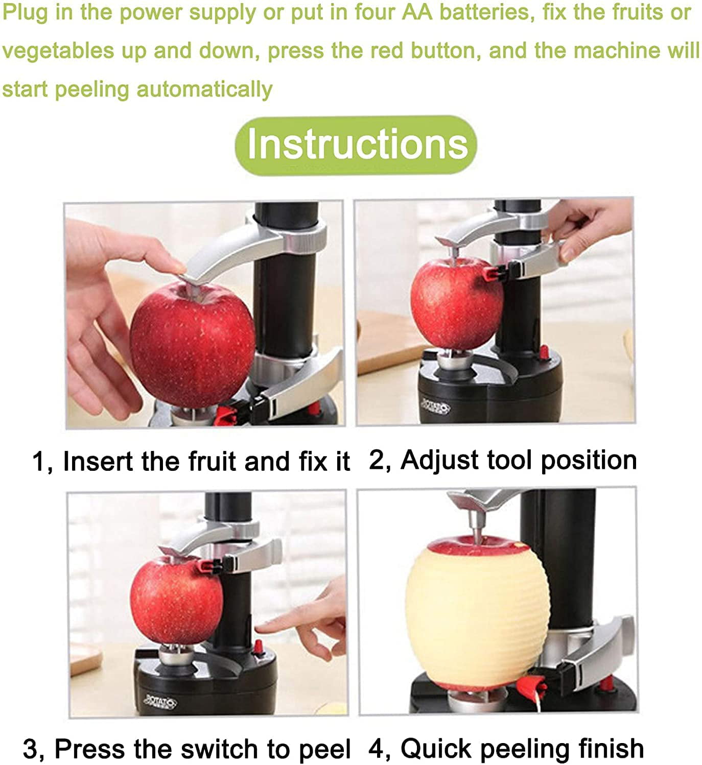 Rapid Peeler - One Touch Electric Action - Black