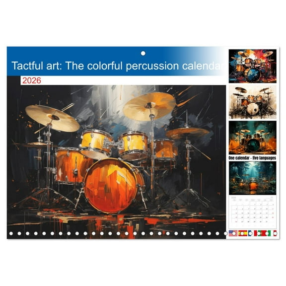 Tactful art: The colorful percussion calendar (Monthly Wall Calendar 2026 11.7 x 16.5 (open)), CALVENDO 14 Month Calendar