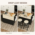 thumbnail image 4 of HOMCOM Mobile Kitchen Island with Power Outlet Drop Leaf Kitchen Cart Black, 4 of 10