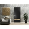 thumbnail image 3 of Modern Solid Interior Door with Handle | Planum 2010 Black Matte | Single Regural Panel Frame Trims | Bathroom Bedroom Sturdy Doors-18" x 80", 3 of 6