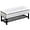 White, variant on Hyxoo 44" Tufted Faux Leather Ottoman Storage Bench with Shoe Rack - Dark Brown