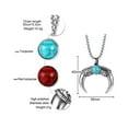 thumbnail image 5 of Stainless Pendant Turquoise Beads Necklace Biker Men, 5 of 8
