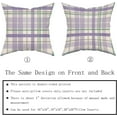 thumbnail image 5 of Purple Green Throw Pillow Covers 20x20 Light Purple Grey Buffalo Plaid Holiday Decorative Throw Pillows Summer Decorations Pillowcase Cotton Square Cushion Cover Decor for Home Couch Bed Soft Set of 2, 5 of 6