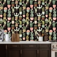 thumbnail image 2 of Peel and Stick Wallpaper Cactus Succulent Pink Flowers Black Desert Western Wall Mural 17.7in x 9.8ft Self Adhesive Removable Wall Paper Renter Friendly Wallpaper for Nursery Bedroom Cabinets, 2 of 8