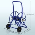thumbnail image 3 of Outsunny 98 ft of 5/8" Hose Reel Cart (Hose Not Included), Blue, 3 of 9