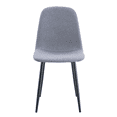 thumbnail image 4 of LUFTUT Dining Chairs Set of 4, Modern Kitchen & Dining Room Side Chairs, Grey Fabric Seat, Sturdy Black Metal Legs, Armless Accent Seating, 4 of 8