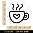 thumbnail image 2 of Steaming Hot Coffee Mug Cup with Heart Rubber Stamp for Scrapbooking Crafting Stamping - Large 1-1/4 Inch, 2 of 7