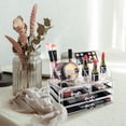 thumbnail image 5 of Ikee Design Organizador de maquillaje acrílico con 4 cajones y soportes para pintalabios superiores extraíbles, ideal para maquillaje o accesorios, mejora tu tocador o baño con un diseño transparente, 5 of 5