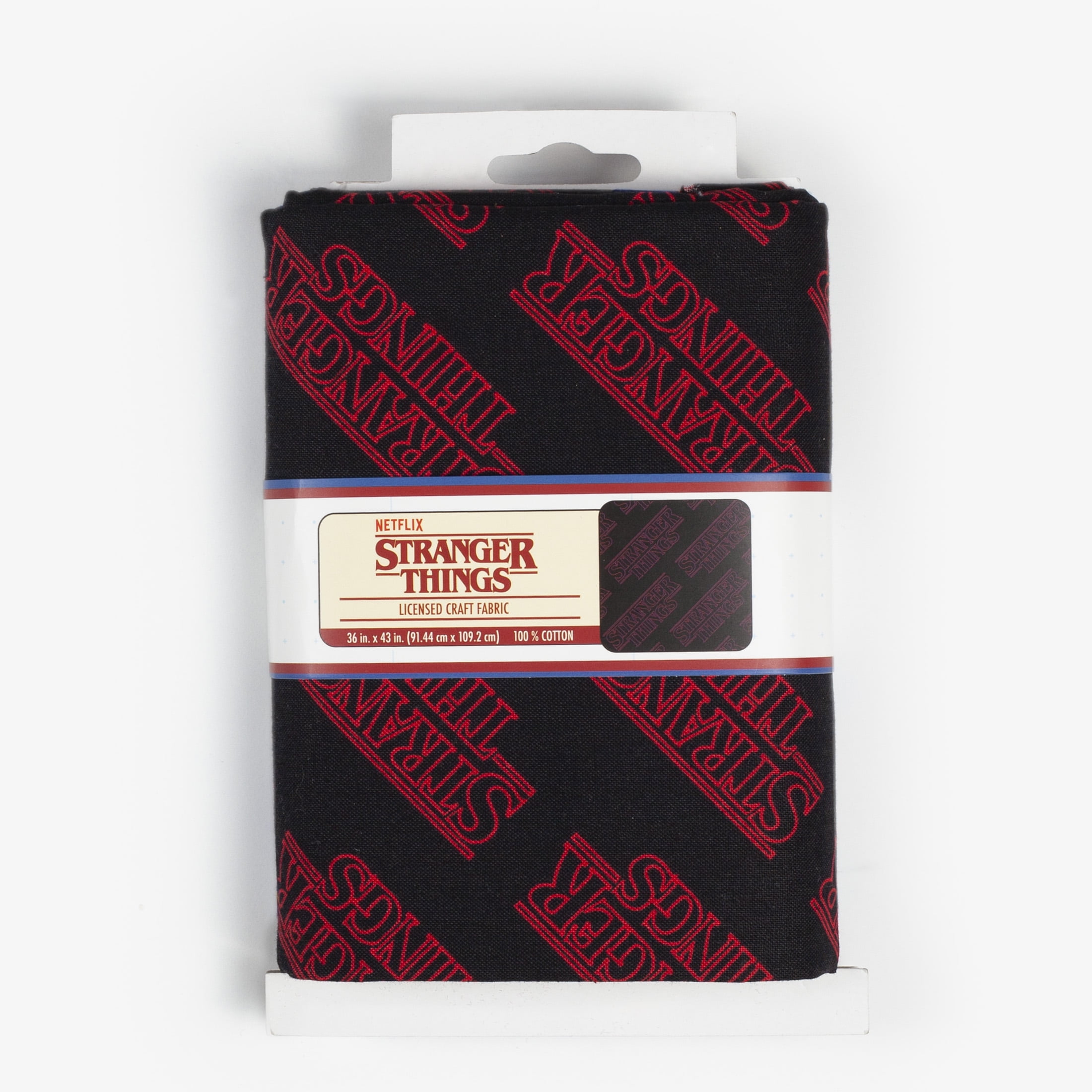 (2 pack) Stranger Things 1 Yard Logo AOP Black Fabric by the Quarter