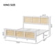 thumbnail image 3 of Bohemian rattan king size marco de cama con cabecero-strong metal slats support no necesita colchón base noise-free design blanca, 3 of 7