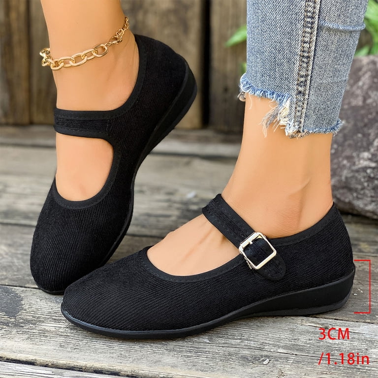 Miluxas Women's Comfortable & Lightweight Wedges Shoes Versatile Business Casual Dress Shoes Work office Cute Stylish Everyday Walking Shoes Black 5.5(36)