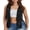 Black, variant on Women Hippie Waistcoat Vest Lightweight Solid Color Open Front Sleeveless Jacket with Tassel for Streetwear Outerwear