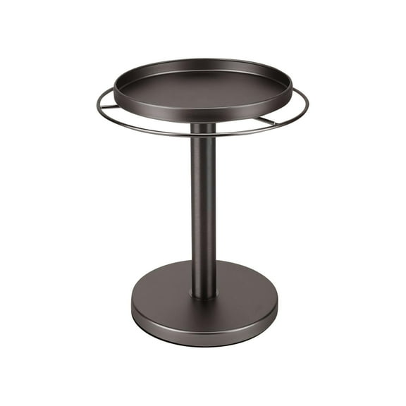 Metal End Table With Tray Top, Round Side Table With Sturdy Metal Frame, For Living Room Bedroom Patio