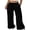 Color black, variant on DOKOTOO Palazzo Pants for Women Wide Leg Elastic Waist Linen Pants Casual Loose Lounge Beach Trousers with Pockets